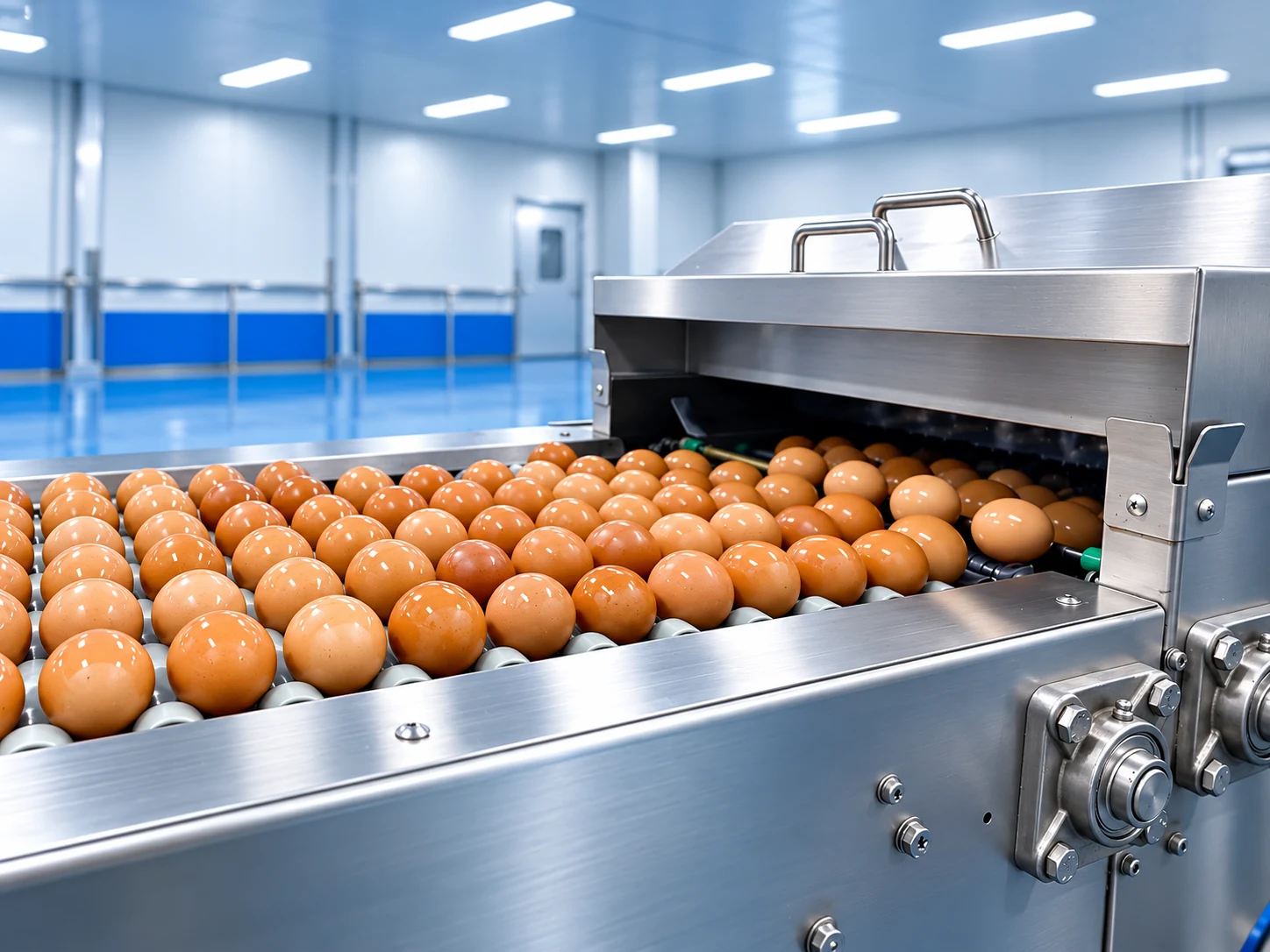 Lavadora industrial de huevos con estructura de acero inoxidable